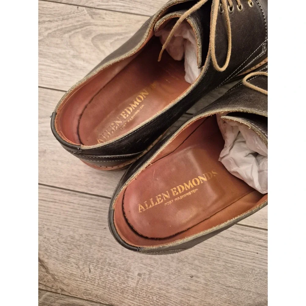 Allen Edmonds Nomad Dark Brown Leather Shoes Mens Blucher Extralight Sole 14 EEE